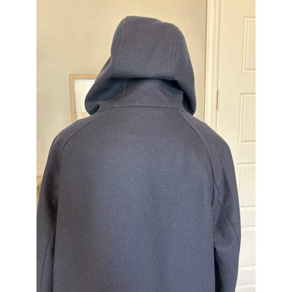 COS | Navy Blue Wool Blend Hooded Parka Coat | 38R - Picture 9 of 14